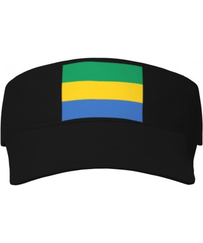 Gabon Flag Unisex Sun Visor Cap - Ultimate UV Protection for Stylish Outdoor Fun! Black $11.66 Visors