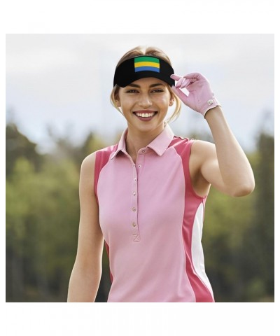 Gabon Flag Unisex Sun Visor Cap - Ultimate UV Protection for Stylish Outdoor Fun! Black $11.66 Visors