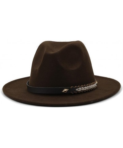 Fedora Hats Women Men Panama Jazz Hat Sun Protection Wide Brim Cap Wedding Church Unisex Top Hat Coffee $10.39 Fedoras