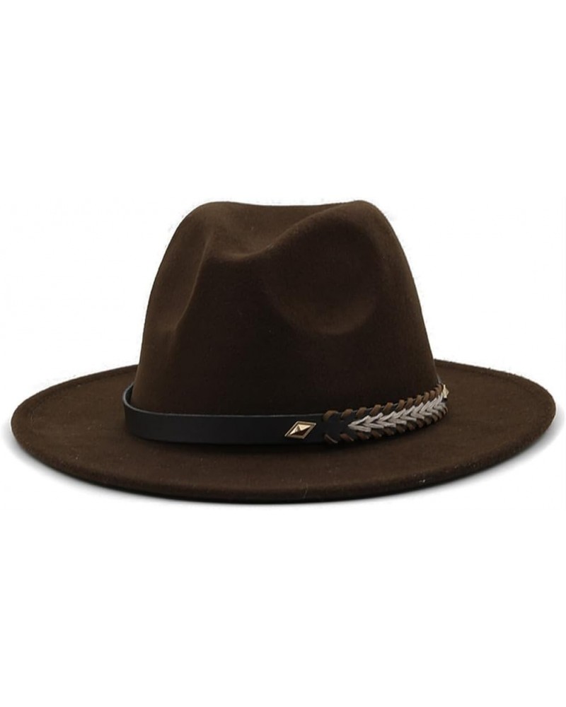 Fedora Hats Women Men Panama Jazz Hat Sun Protection Wide Brim Cap Wedding Church Unisex Top Hat Coffee $10.39 Fedoras