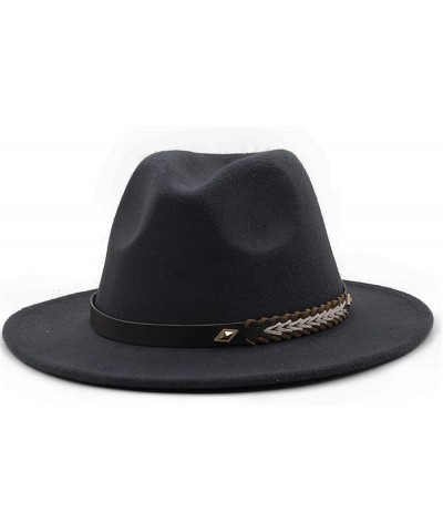 Fedora Hats Women Men Panama Jazz Hat Sun Protection Wide Brim Cap Wedding Church Unisex Top Hat Coffee $10.39 Fedoras