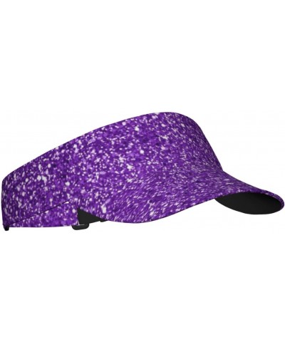 Glitter Purple Visor Hats for Women Adult Unisex Tennis Golf Sun Hat Adjustable Summer Outdoor Sports Ultraviolet Protection ...