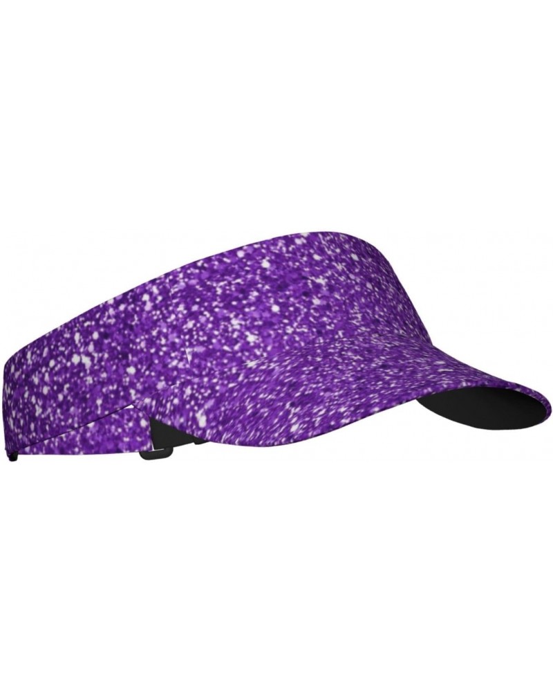 Glitter Purple Visor Hats for Women Adult Unisex Tennis Golf Sun Hat Adjustable Summer Outdoor Sports Ultraviolet Protection ...