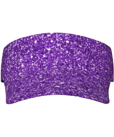 Glitter Purple Visor Hats for Women Adult Unisex Tennis Golf Sun Hat Adjustable Summer Outdoor Sports Ultraviolet Protection ...