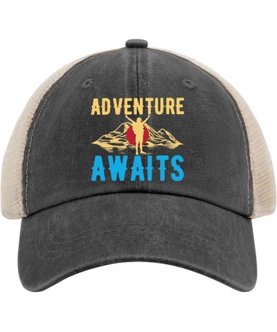 Cowboy hat Men air arm Man Mountain Adventure Awaits Womens Baseball hat Men's hat Gifts for Grandma Golf Cap Allblack $10.79...