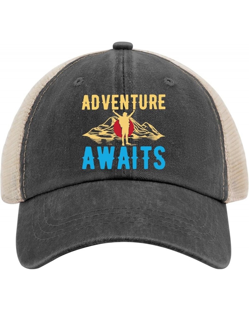 Cowboy hat Men air arm Man Mountain Adventure Awaits Womens Baseball hat Men's hat Gifts for Grandma Golf Cap Allblack $10.79...