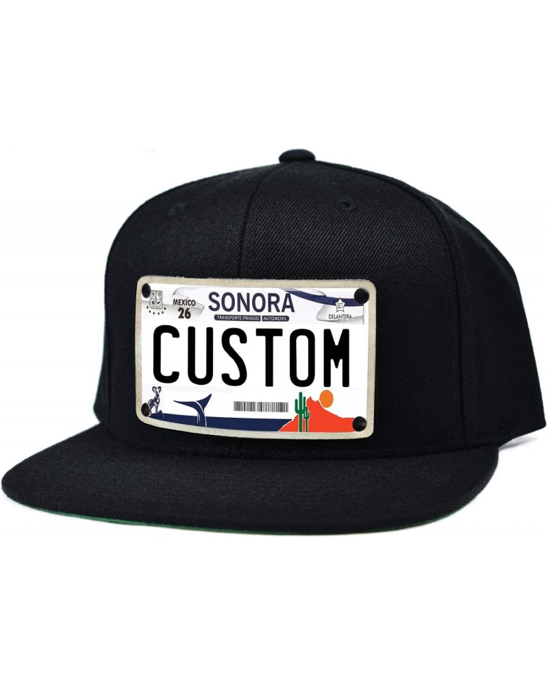 Custom Sonora License Plate Snapback Hat Black $19.77 Baseball Caps