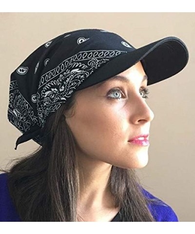 Women Headwear Turban Caps Pre-Tied Head Scarves Head Wrap Headscarf Chemo Cap for Cancer Hair Loss 1-black $17.10 Baseball Caps