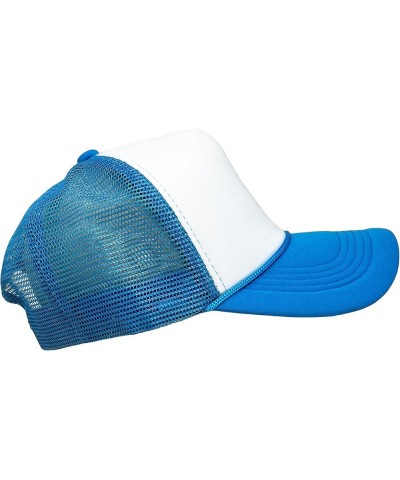 Retro Foam Trucker Hat Summer Mesh Cap Solid Blank Hat for Mens Womens Adjustable Snapback Vintage Strap White/Aqua $11.75 Ba...