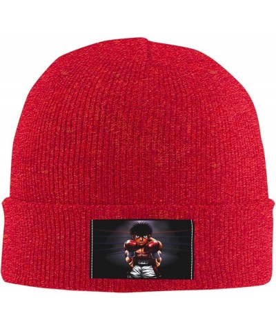 Hajime No Ippo Knit Hat Cap Beanie Warm Knitted Woolen Hats Fashionable Adults Stretch Black Red $9.98 Skullies & Beanies