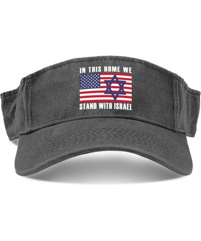 in This Home we Stand with Israel Caps Visor for Teens Sun Visor Hat Flodable Golf Cap Allblack $9.01 Visors