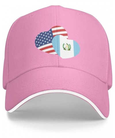 American Guatemala Flag Love Heart Baseball Cap for Men Women Pink $12.59 Baseball Caps