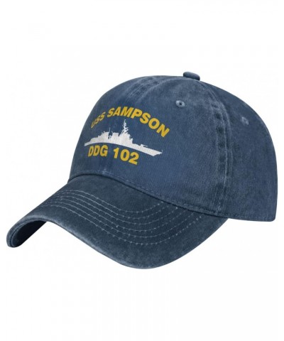 USS Sampson DDG 102 Unisex Baseball Cap Adjustable Dad Hat Denim Hat Trucker Hat $11.72 Baseball Caps