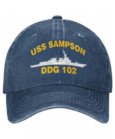 USS Sampson DDG 102 Unisex Baseball Cap Adjustable Dad Hat Denim Hat Trucker Hat $11.72 Baseball Caps