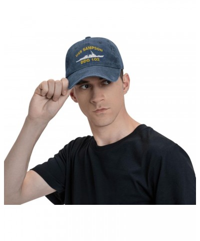 USS Sampson DDG 102 Unisex Baseball Cap Adjustable Dad Hat Denim Hat Trucker Hat $11.72 Baseball Caps