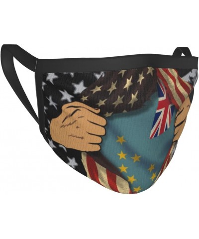 Tuvalu Flag Blood Inside Me Reusable Face Mask Washable Breathable Fabric Face Masks Balaclava for Women Men Black $10.63 Bal...