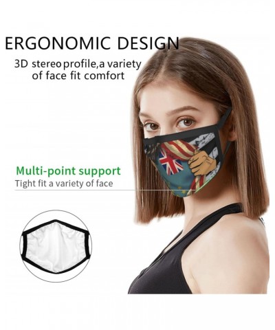 Tuvalu Flag Blood Inside Me Reusable Face Mask Washable Breathable Fabric Face Masks Balaclava for Women Men Black $10.63 Bal...