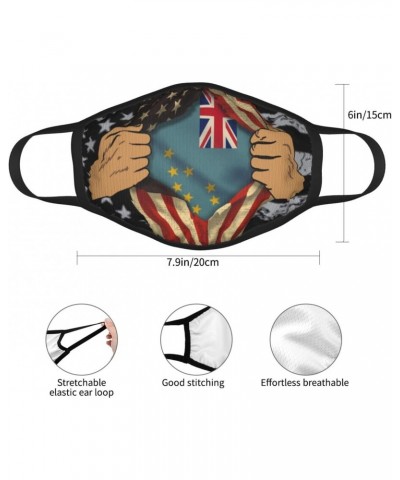 Tuvalu Flag Blood Inside Me Reusable Face Mask Washable Breathable Fabric Face Masks Balaclava for Women Men Black $10.63 Bal...