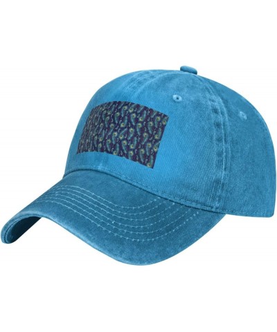 Peacock Bird Feathers Cowboy Baseball Cap, Fashion Print Adjustable Baseball Cap, Adult Casual Cap, Washed Cowboy Cap Blue $1...