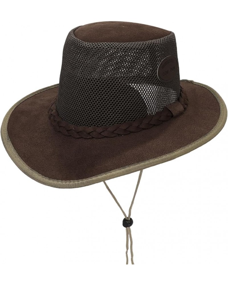 Men's Sun Hats Breathable Sunshade Hat Mesh Hollow Bucket Hat Article Top Hat Thin Sunscreen Hat Coffee $7.03 Sun Hats