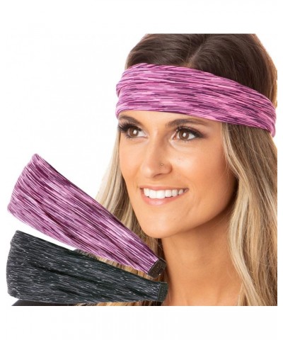 Women's Adjustable & Stretchy Xflex Bright Running Headbands Packs Black & Pink 2pk $10.80 Headbands