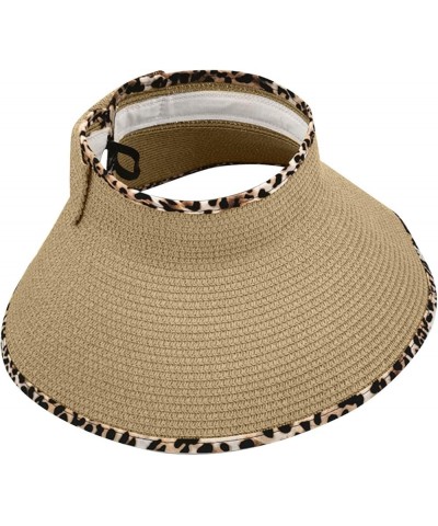 Womens Summer Fashion Casual Beach Holiday Sun Bow Straw Hat Sun Hat Sliding Visor Khaki-1 $12.68 Sun Hats