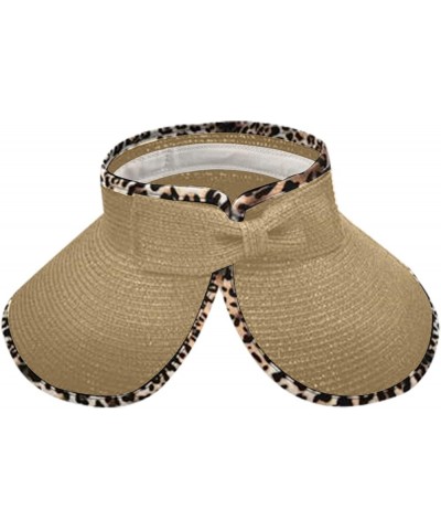 Womens Summer Fashion Casual Beach Holiday Sun Bow Straw Hat Sun Hat Sliding Visor Khaki-1 $12.68 Sun Hats