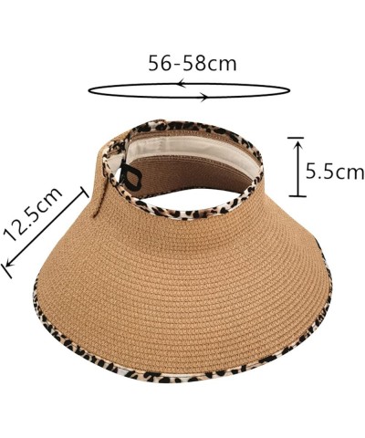 Womens Summer Fashion Casual Beach Holiday Sun Bow Straw Hat Sun Hat Sliding Visor Khaki-1 $12.68 Sun Hats