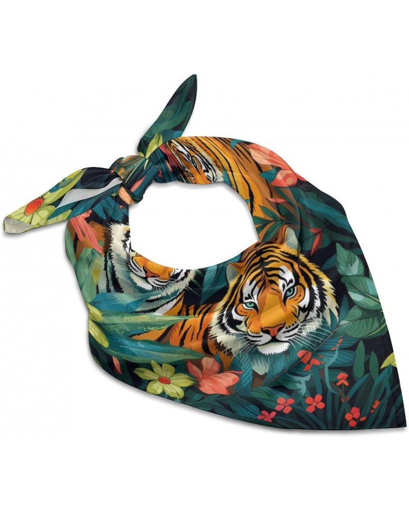 TIGERS Women's Neckerchief Scarf Square Head Scarves Head Hair Wrap Bandana $15.28 Scarves