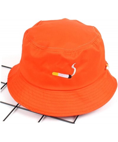 2pcs Fisherman's Hat Women's Hats Embroidered Sun Hat Girls Hats Sunshade Caps Hat for Women Fisherman Orange $9.56 Bucket Hats