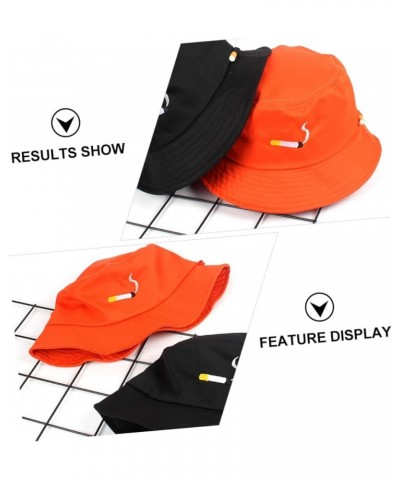 2pcs Fisherman's Hat Women's Hats Embroidered Sun Hat Girls Hats Sunshade Caps Hat for Women Fisherman Orange $9.56 Bucket Hats