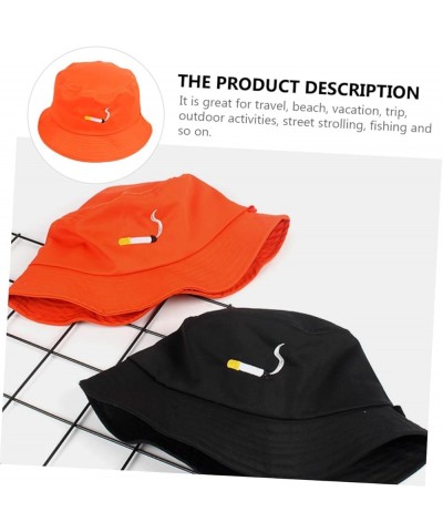 2pcs Fisherman's Hat Women's Hats Embroidered Sun Hat Girls Hats Sunshade Caps Hat for Women Fisherman Orange $9.56 Bucket Hats