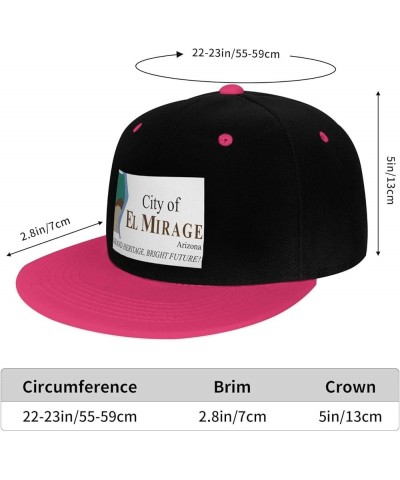 Flag of El Mirage, Arizona Snapback Hat for Men Women Baseball Cap Trucker Flat Bill Hats Dad Caps Pink $13.09 Baseball Caps