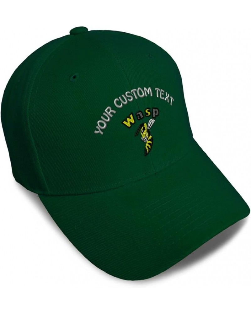 Baseball Cap Wasp Insects Nature Acrylic Biology Dad Hats for Men and Women Forest Green Personalized Text Here $14.30 Baseba...