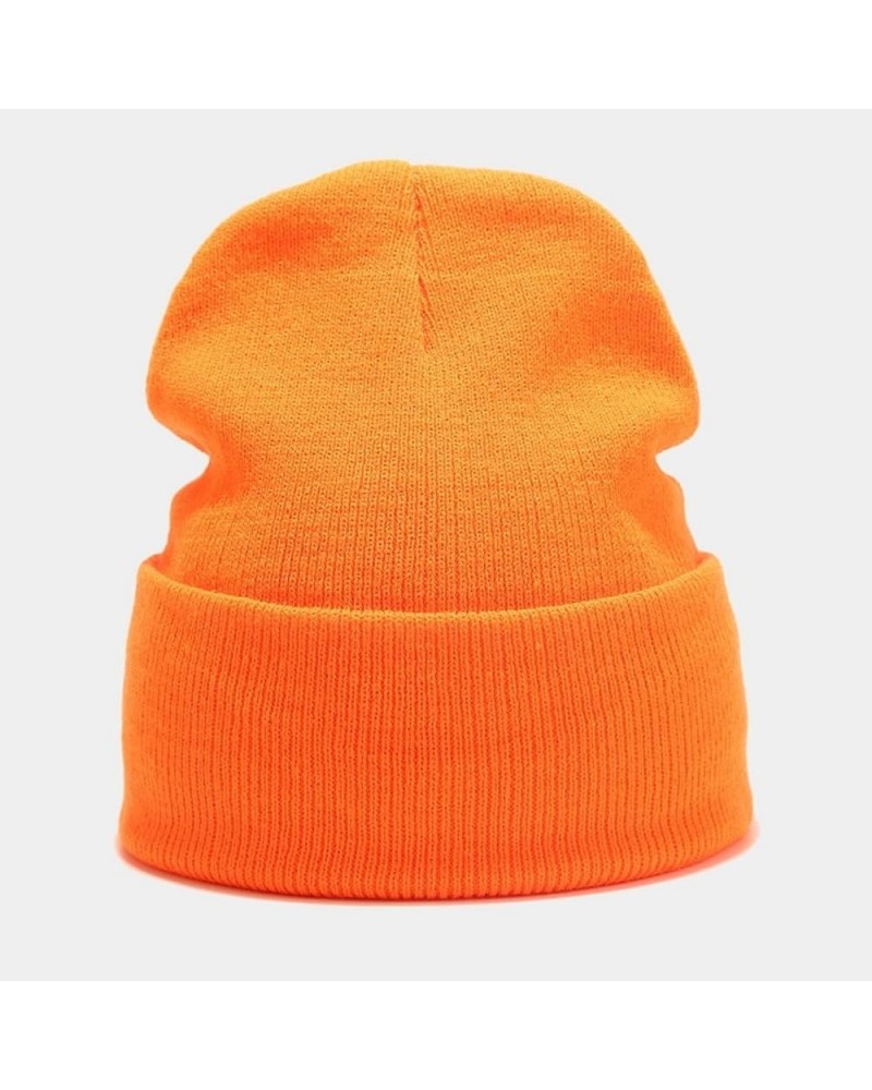 Winter Hats for Woman Beanies Knitted Autumn Orange $12.71 Skullies & Beanies