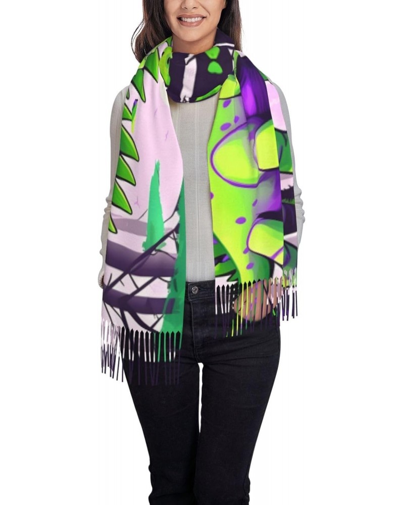 Green Dinosaur Winter Scarf,* Long Scarf, Warm Scarf, Soft, Comfortable Scarf, Suitable For Men And Women $11.96 Scarves