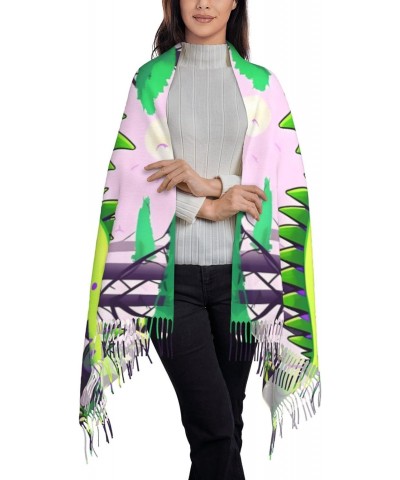 Green Dinosaur Winter Scarf,* Long Scarf, Warm Scarf, Soft, Comfortable Scarf, Suitable For Men And Women $11.96 Scarves