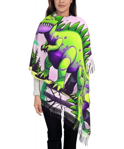 Green Dinosaur Winter Scarf,* Long Scarf, Warm Scarf, Soft, Comfortable Scarf, Suitable For Men And Women $11.96 Scarves