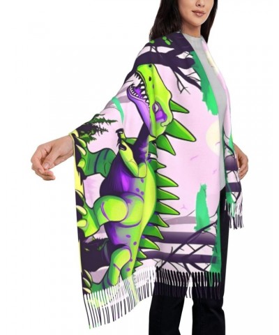 Green Dinosaur Winter Scarf,* Long Scarf, Warm Scarf, Soft, Comfortable Scarf, Suitable For Men And Women $11.96 Scarves