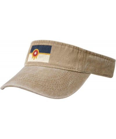 Flag of Tulsa, Oklahoma (2018) Sun Visor Hats for Women Men Adjustable Sports Sun Hats Cotton Golf Cap Natural $14.04 Sun Hats