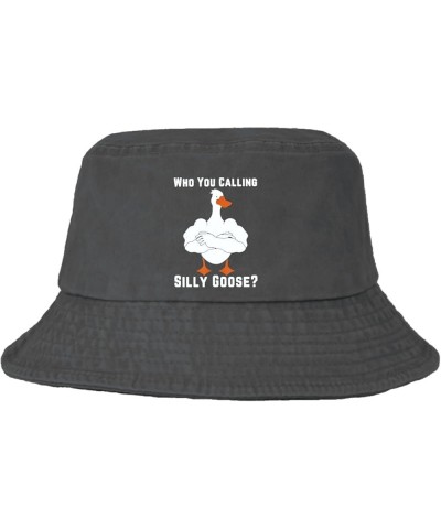 WHO You Calling Silly Goose Bucket Hats Bucket Hats Flodable Men Hats for Beach Accessories for Swimming Pool Must Wash Black...