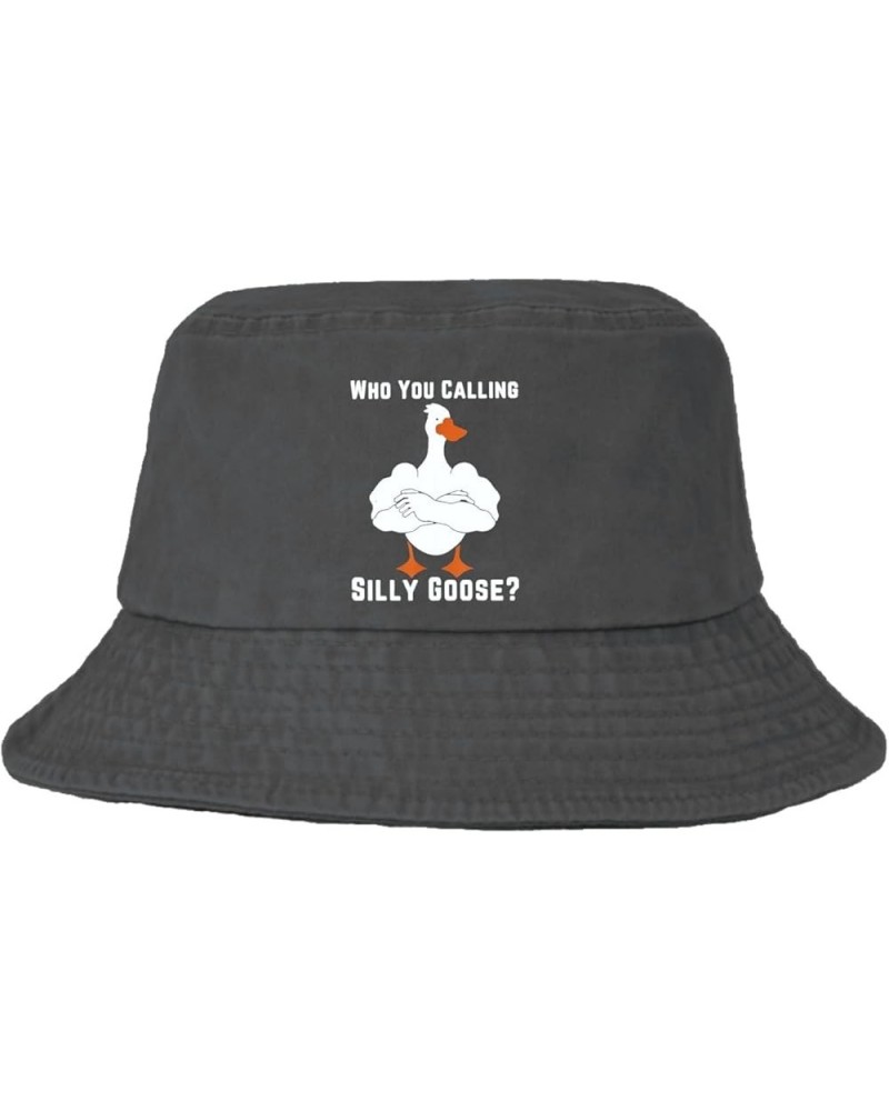 WHO You Calling Silly Goose Bucket Hats Bucket Hats Flodable Men Hats for Beach Accessories for Swimming Pool Must Wash Black...