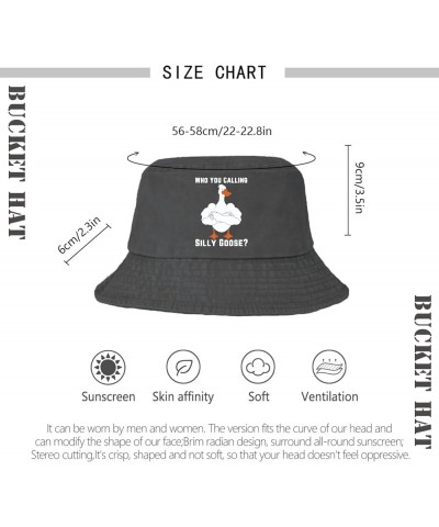 WHO You Calling Silly Goose Bucket Hats Bucket Hats Flodable Men Hats for Beach Accessories for Swimming Pool Must Wash Black...