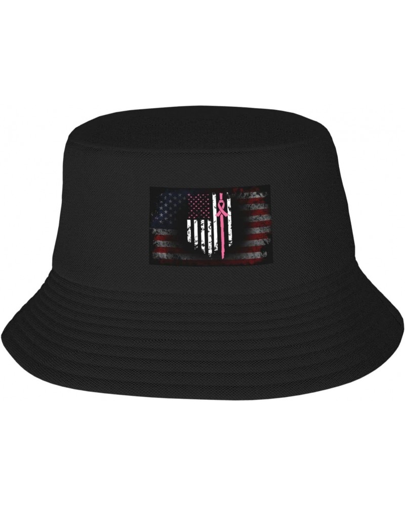 Breast Cancer Awareness American Flag Stay Cool and Stylish with Our Trendy Bucket Hats - Perfect for Summer Fun and Outdoor ...