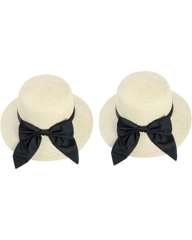 2pcs Beach Hats for Women Garden Hat Women Ladies Summer Hats Straw Hat with Bow Straw Hats for Women Beigex2pcs $10.33 Sun Hats