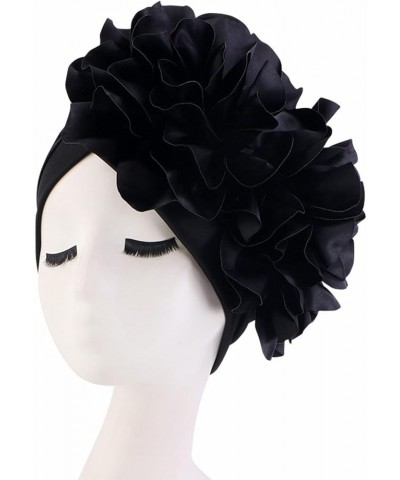 African Pattern Women Turbans Hats Flower Knot Headwrap Pre-Tied Cap Slouchy Snood Hat Cancer Headwear Black $6.81 Skullies &...