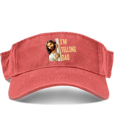 I'm Telling Dad Jesus Caps Sun Visor Hats for Women Visor Hat with Designs Sports Visor Hats Saffron $11.57 Visors