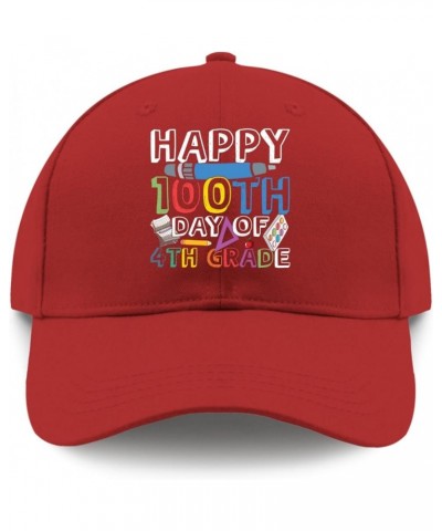 happys 100th Day of 5th Grade Sun hat Mens Trucker hat Black Cowboy hat for Men Gifts for Son+Baseball Hats Red $9.67 Basebal...