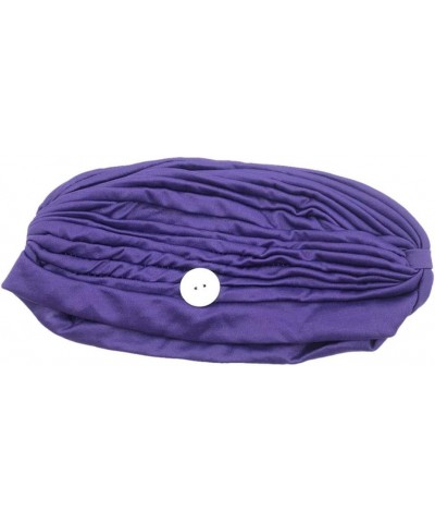 Extra Wide Hat with Buttons Hat Face Holder Wearing Ears Head Wrap Hat Purple $7.91 Rain Hats