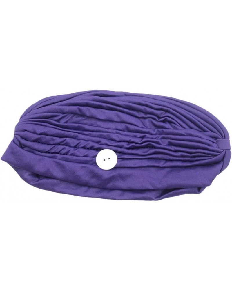 Extra Wide Hat with Buttons Hat Face Holder Wearing Ears Head Wrap Hat Purple $7.91 Rain Hats